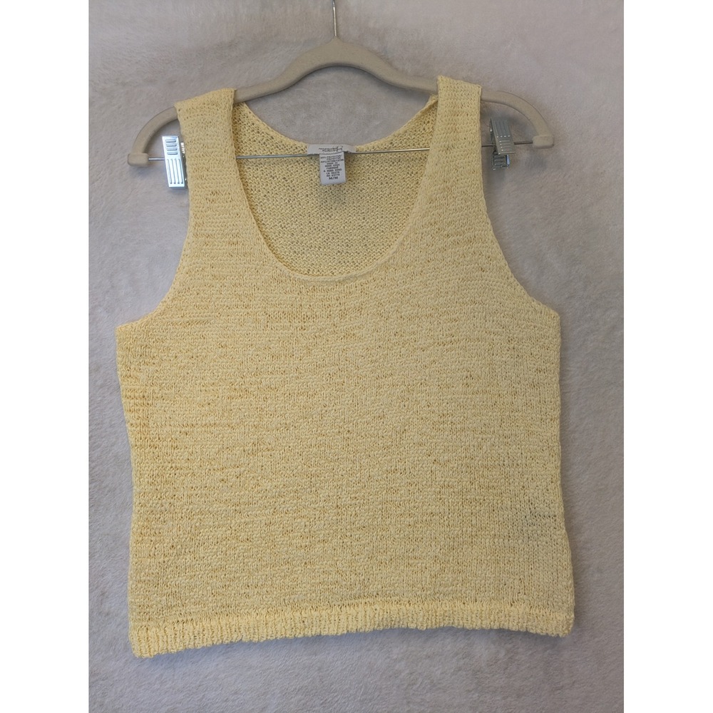 Northern Reflections Knit Tank Top Women's Medium Yellow Scoop Neck Sleeveless